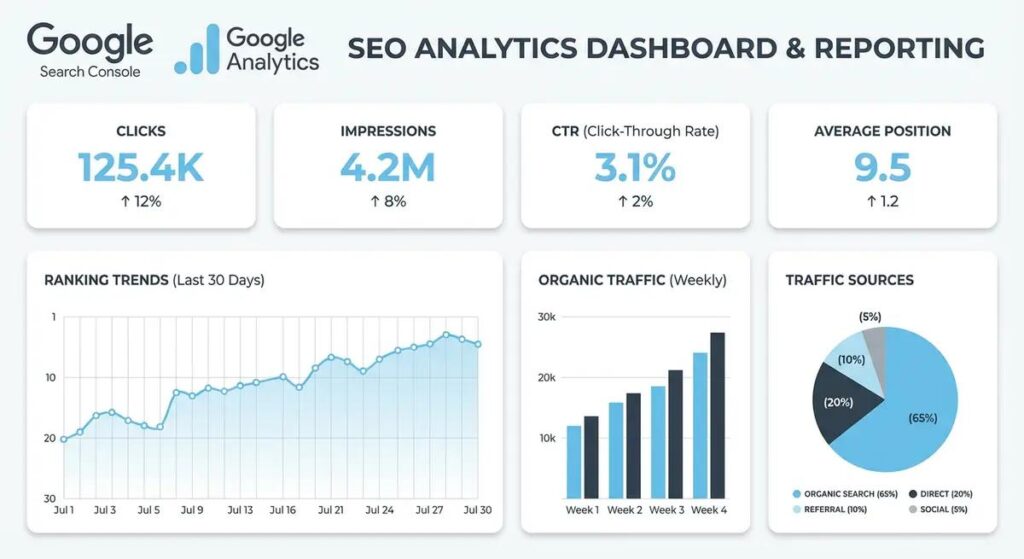 SEO optimization and website performance analytics