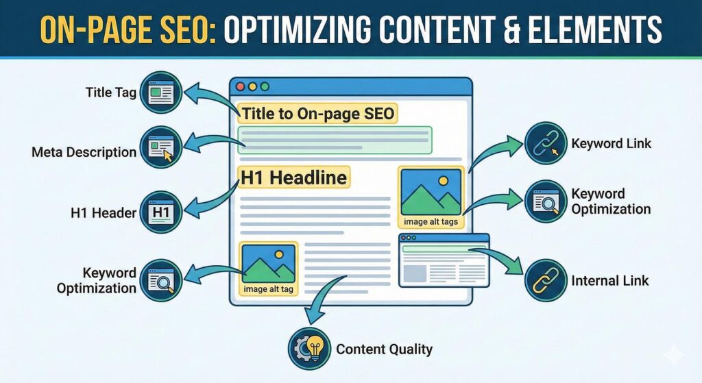 On-page SEO content and website optimization